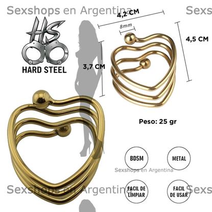 Heart Shape Anillo peneano metalico